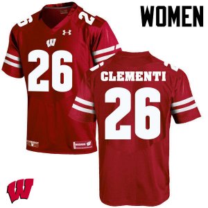 Women's Wisconsin Badgers NCAA #26 Chris Clementi Red Authentic Under Armour Stitched College Football Jersey TX31V55TM